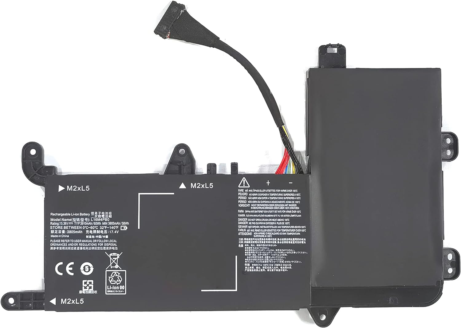 akut 15.36V 60Wh L16M4PB0 L16S4TB0 5B10M33723 Lenovo Legion Y710 Y720-15 Y720-15IKB (yhteensopiva)